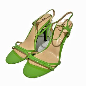 BOSTON DESIGN STUDIO Sandals US 9M Strappy Lime Green Patent Finish High Heels